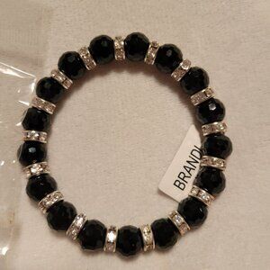 NEW Brandi Brand Black & Crystal Stretch Bracelet - Bed, Bath & Beyond